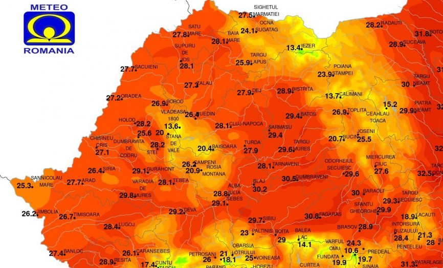 30 Celsius-fok volt a legmagasabb hőmérséklet Székelyföldön